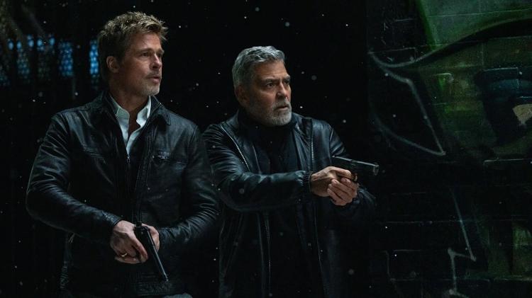 Brad Pitt e George Clooney em 'Lobos'