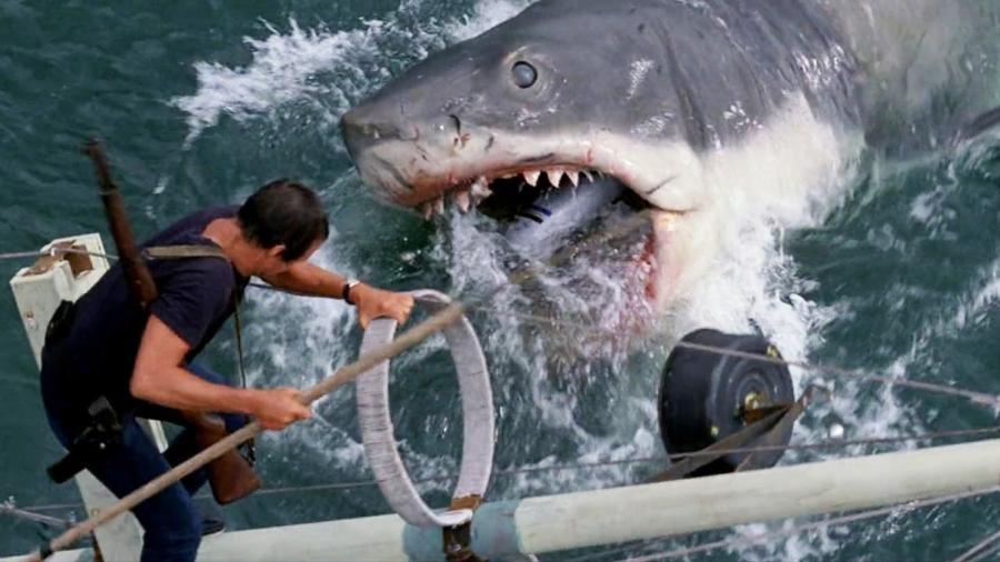 Roy Scheider ataca o predador supremo em "Tubarão" - Universal
