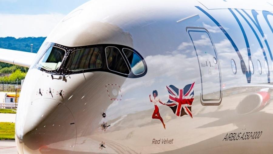 Pintura especial no para-brisa de alguns Airbus é cercada de boatos - Divulgação/Virgin Atlantic