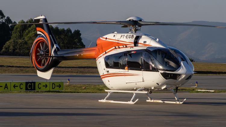 Helicóptero ACH145, da Helibras, estava disponível para a realização de voos de teste durante o Catarina Aviation Show