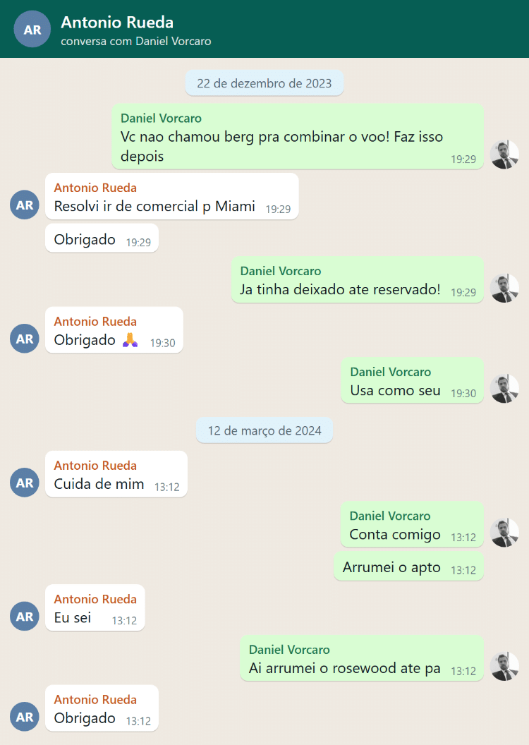 'Usa como seu', disse Vorcaro a Rueda sobre jatinho