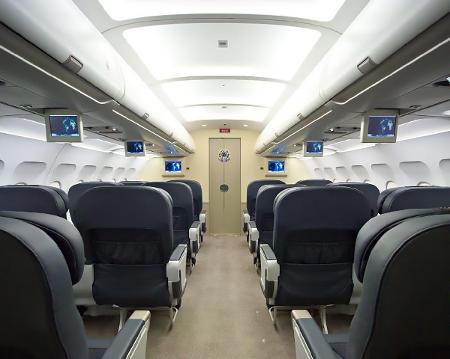 Espaço para passageiros do avião presidencial brasileiro, o VC-1A