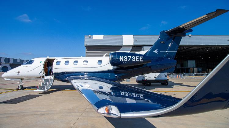 Phenom 300E, da Embraer: Modelo está em exposição no Catarina Aviation Show, em São Roque (SP) Phenom 300E, da Embraer: Modelo está em exposição no Catarina Aviation Show, em São Roque (SP)