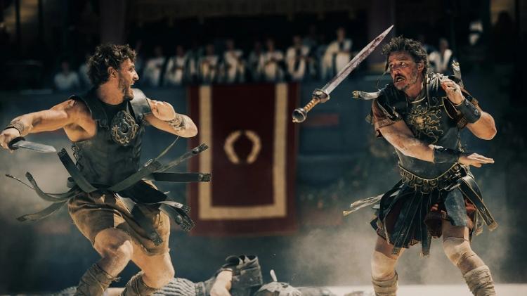 Paul Mescal e Pedro Pascal se encontram na arena em 'Gladiador II'