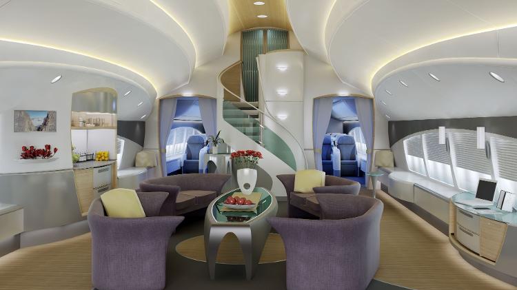 Conceito do interior de um Boeing 747-8 VIP Conceito do interior de um Boeing 747-8 VIP