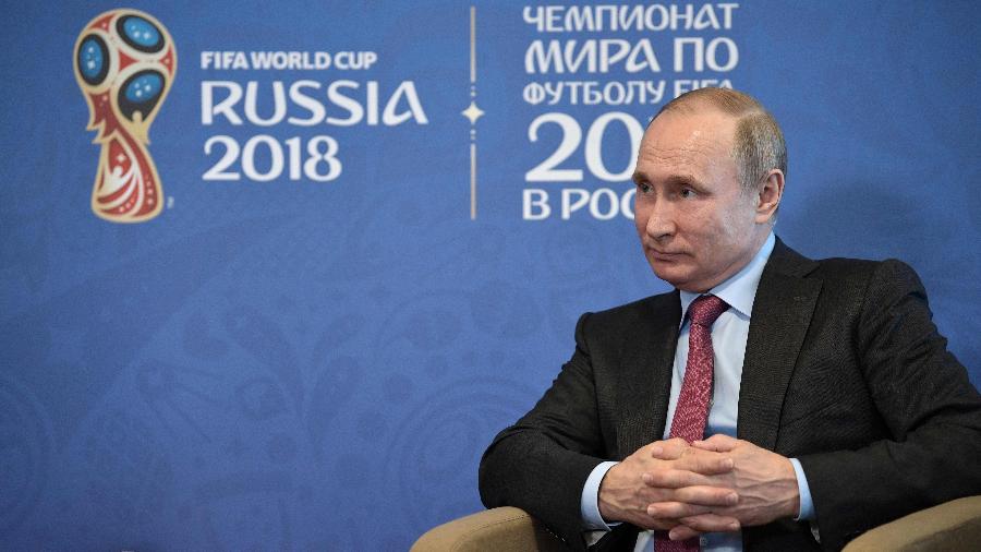 4.mai.2018 - O presidente da Rússia, Vladimir Putin; país foi sede da Copa do Mundo de 2018 - AFP PHOTO / SPUTNIK / Alexey NIKOLSKY