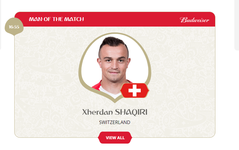 Xherdan Shaquiri foi o melhor do confronto entre Suíça e Sérvia