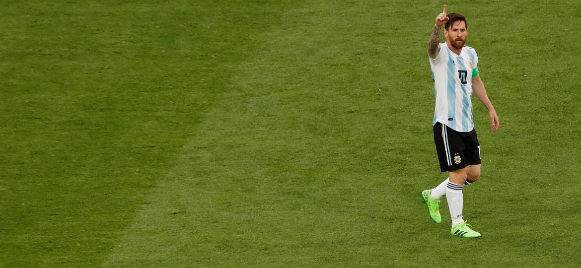 Lionel Messi comemora seu primeiro gol na Copa do Mundo de 2018 - Lee Smith - 26.jun.2018/Reuters
