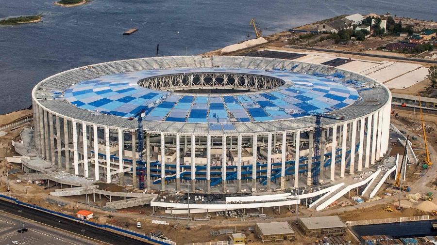 O Estádio Nizhny Novgorod sediará jogos da Copa do Mundo na Rússia - Mladen Antonov/AFP