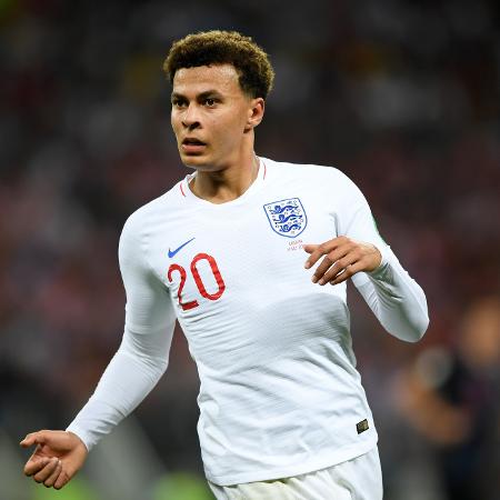 Dele Alli durante semifinal da Copa do Mundo de 2018 contra a Croácia Dele Alli durante semifinal da Copa do Mundo de 2018 contra a Croácia