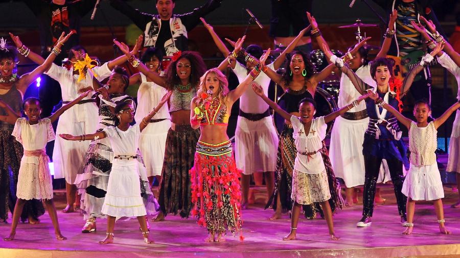Shakira foi sucesso absoluto em 2010, nas cerimônias de abertura e encerramento da Copa do Mundo - Jamie Squire/FIFA/Getty Images