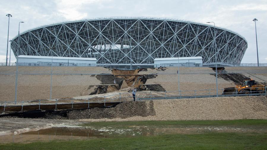 Tempestades danificam estádio de Volgogrado, da Copa do Mundo da Rússia - Stringer/Reuters