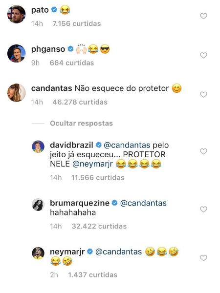 Post com respostas de Neymar e Bruna Marquezine - Reprodução