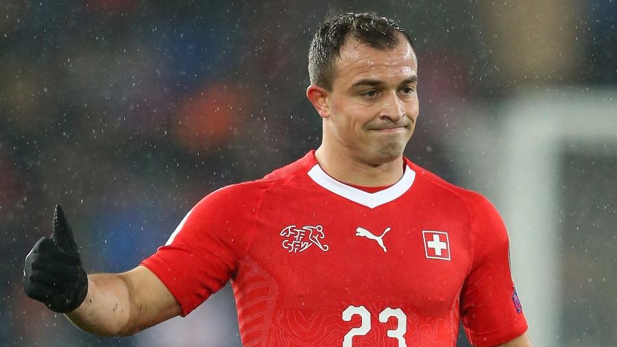 O meia Xherdan Shaqiri durante jogo da seleção da Suíça - Alex Livesey/Getty Images