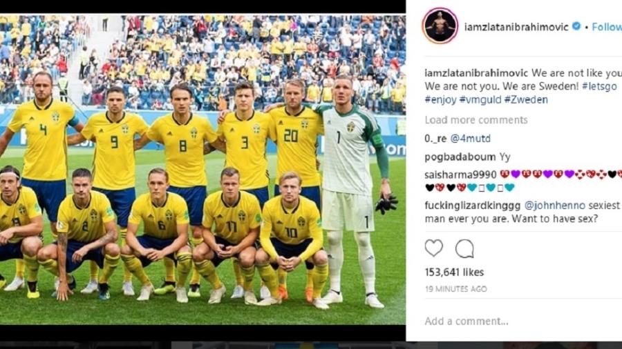 Ibrahimovic manda mensagem para seleção sueca antes de jogo contra Inglaterra - Reprodução/Instagram