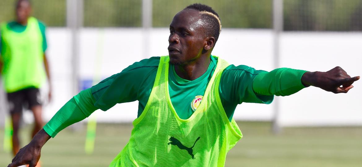 Sadio Mané durante treino da seleção do Senegal - Issouf Sanogo/AFP