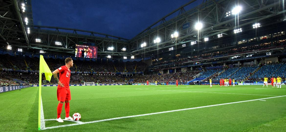 Bola parada de Trippier é uma das jogadas mais perigosas da Inglaterra nesta edição da Copa do Mundo - Yuri Cortez/AFP