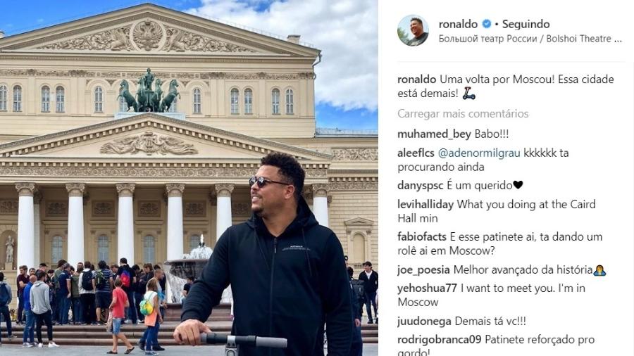 Ronaldo posta foto em frente ao Teatro Bolshoi, em Moscou - Reprodução/Instagram