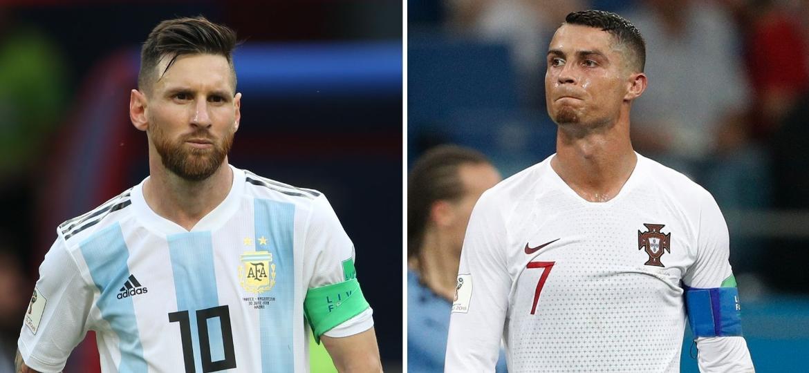 Argentina e Portugal foram eliminados nas oitavas de final da Copa por França e Uruguai, respectivamente - Montagem sobre Roman Kruchinin e Adrian Dennis/AFP