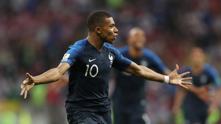 Kylian Mbappé comemora quarto gol da França diante da Croácia na final da Copa do Mundo de 2018, na Rússia - Carl Recine/Reuters