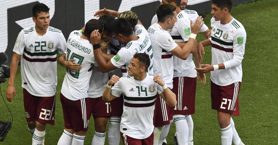 México festa gol Coreia do Sul