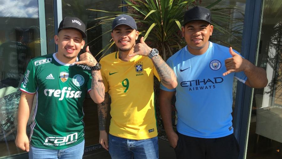 Higor Braga, Fabio Lucio e Felipe Jesus, amigos e irmão de Gabriel Jesus - Caio Carrieri/UOL