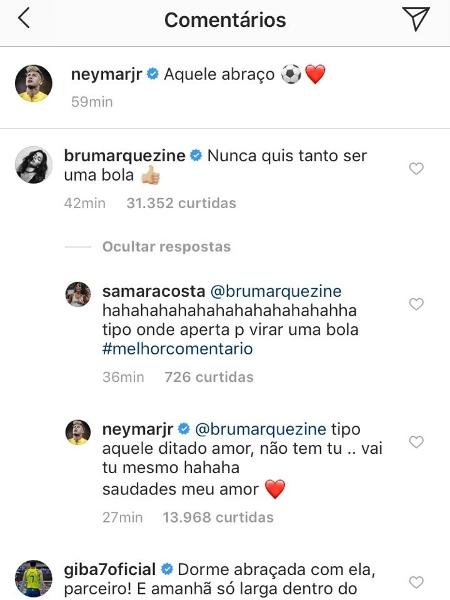 Bruna Marquezine comenta em foto de Neymar - Reprodução/Instagram