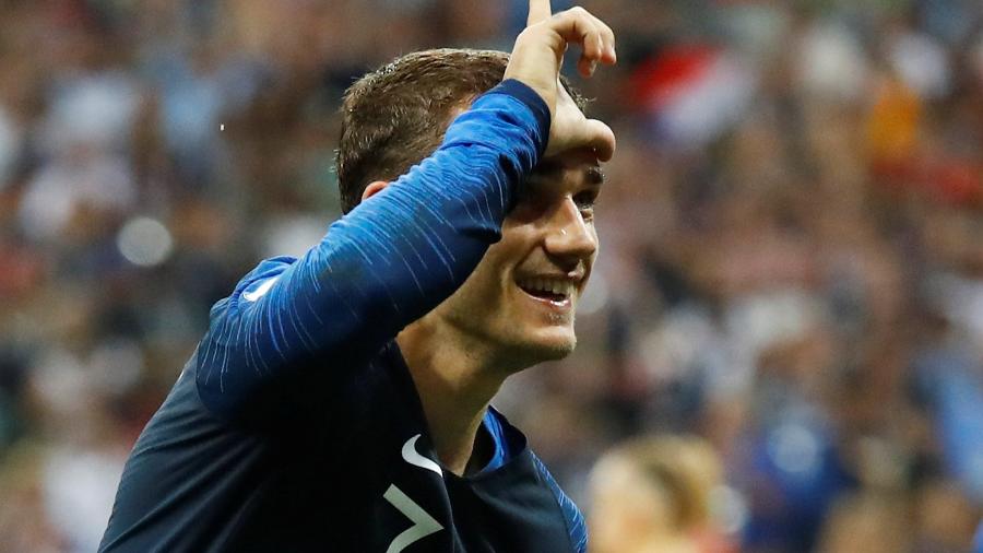 Griezmann comemora segundo gol da França na final da Copa do Mundo - KAI PFAFFENBACH/REUTERS