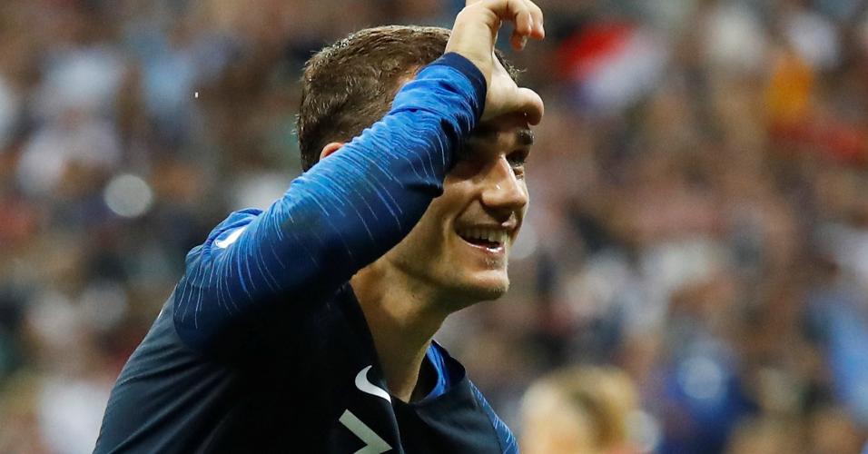 Griezmann comemora segundo gol da França na final da Copa do Mundo