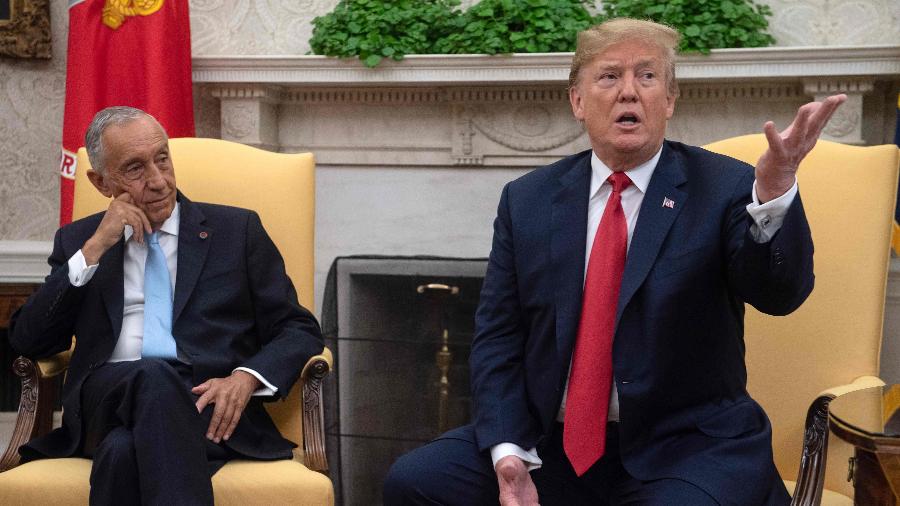 Em encontro na Casa Branca, presidentes de Portugal e EUA tiveram diálogo curioso sobre a Copa do Mundo - NICHOLAS KAMM/AFP