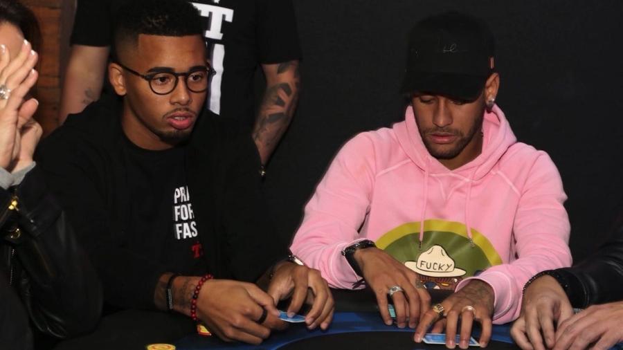 Gabriel Jesus e Neymar participam de evento de pôquer - Divulgação