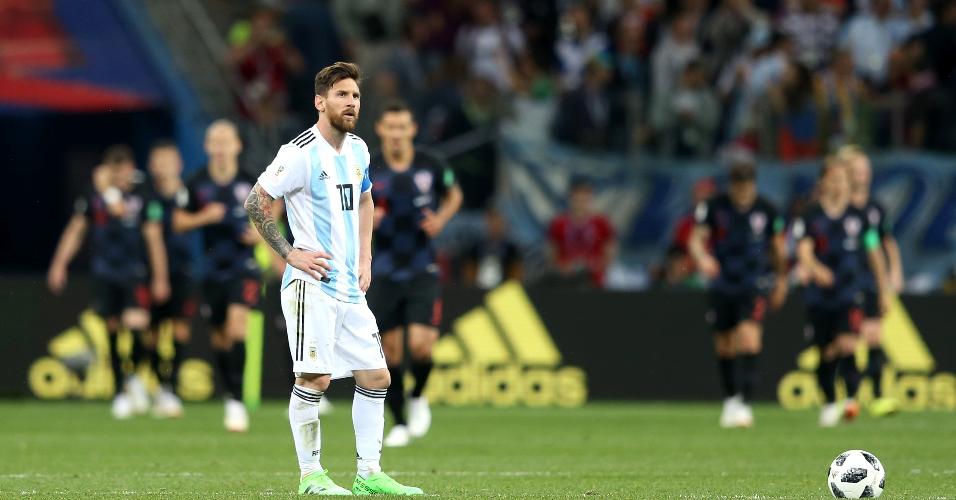 Messi lamenta durante derrota da Argentina para Croácia