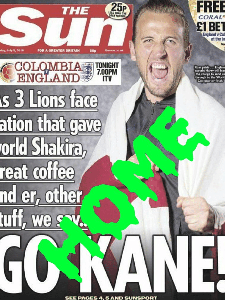 Colombianos rebatem jornal inglês após eliminação da Inglaterra - Reprodução
