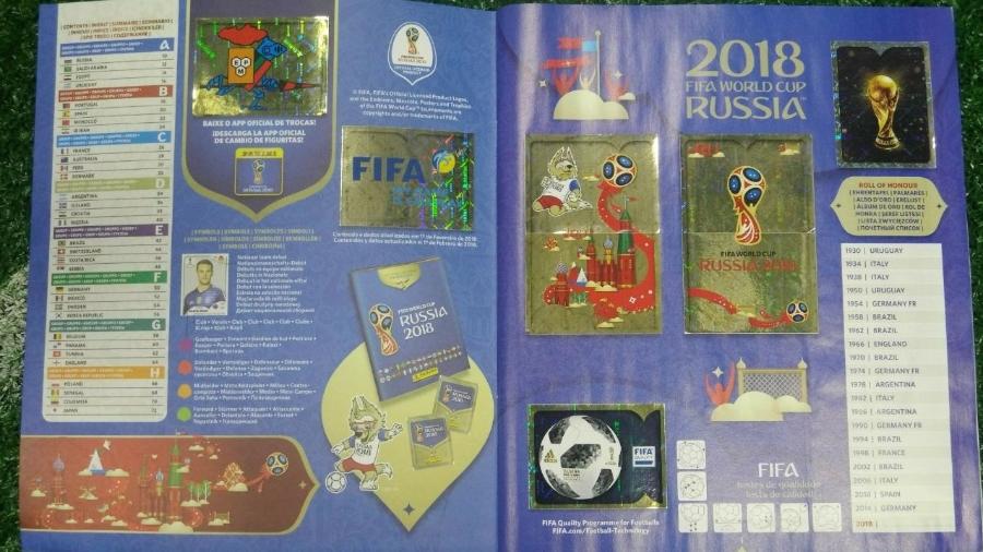 Primeira página do álbum oficial da Copa do Mundo de 2018 - Gabriel Carneiro/UOL