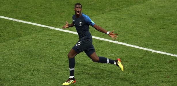 Pogba comemora gol da França diante a Croácia na final da Copa do Mundo - Catherine Ivill/Getty Images