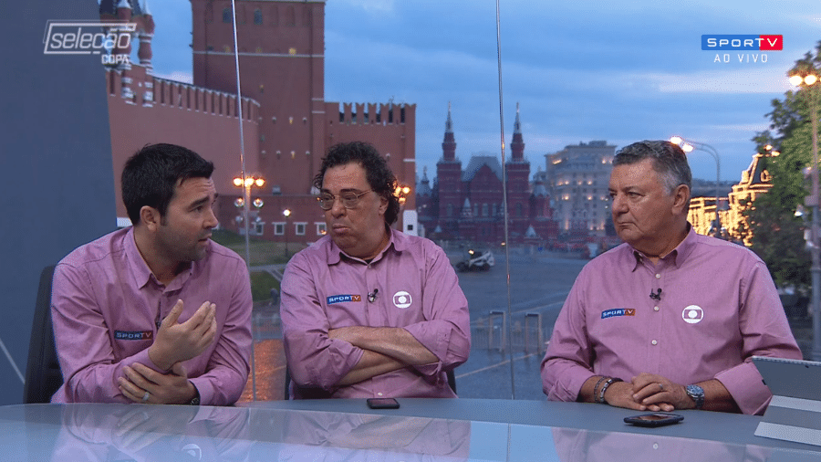 Deco, Casagrande e Arnaldo Cezar Coelho durante o "Seleção SporTV" - reprodução/SporTV