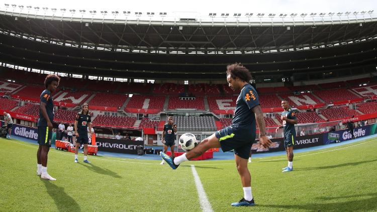 Seleção treinando com arquibancadas vazias - Lucas Figueiredo/CBF - Lucas Figueiredo/CBF