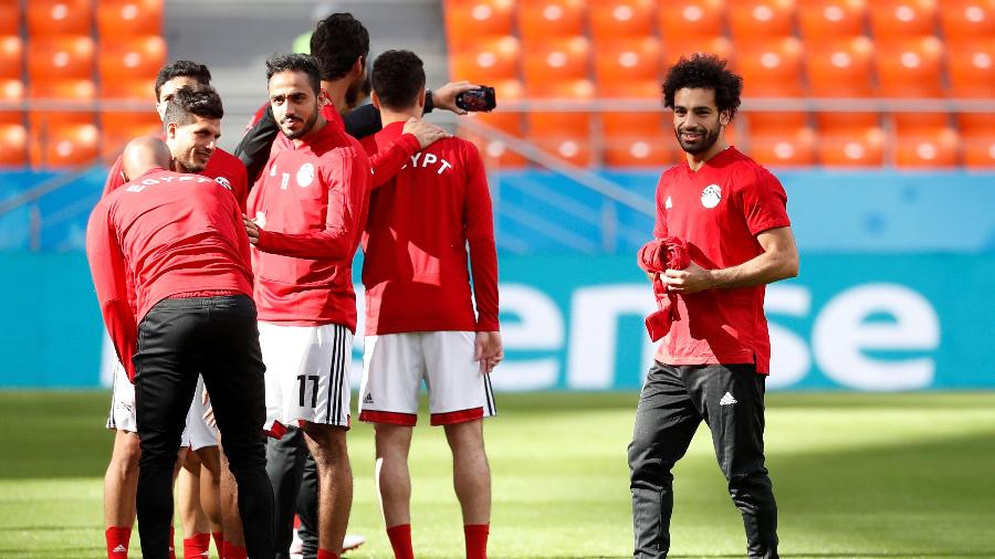 Salah durante treinamento do Egito nesta quinta-feira - Damir Sagolj/Reuters