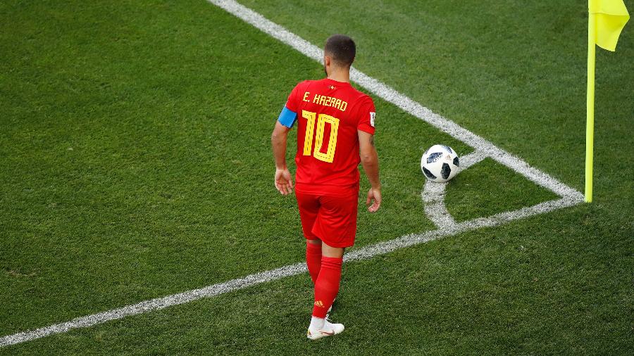 Eden Hazard, da Bélgica, cobra escanteio contra o Panamá em vitória por 3 a 0 - Julian Finney/Getty Images