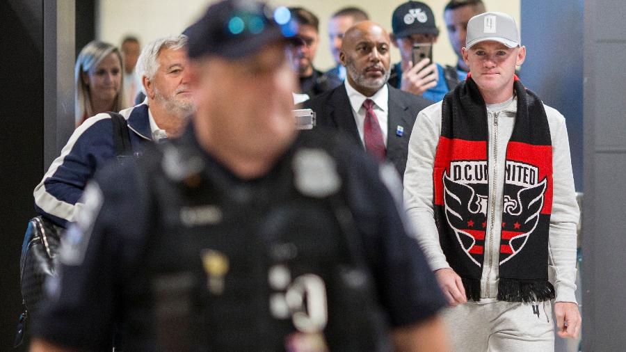 Wayne Rooney chega a Washington, onde defenderá o DC United - Zach Gibson/AFP