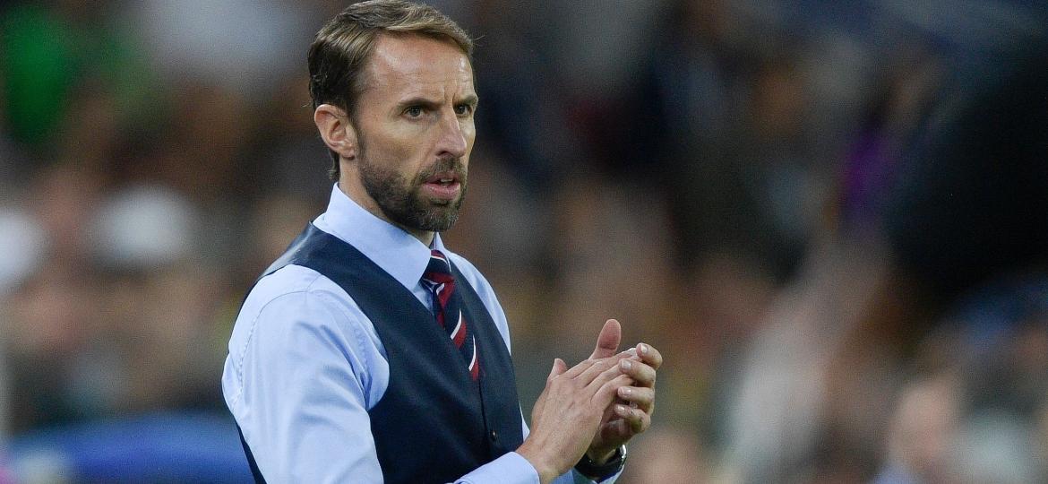 Gareth Southgate, técnico da Inglaterra, na partida contra a Colômbia - AFP PHOTO / Juan Mabromata