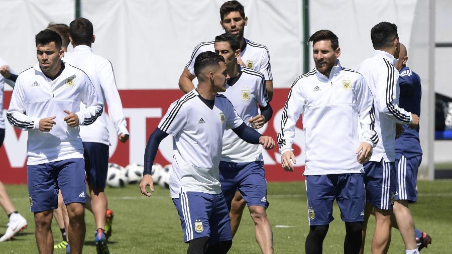 Seleção da Argentina faz último treino antes de estreia na Copa de 2018 - JUAN MABROMATA/AFP