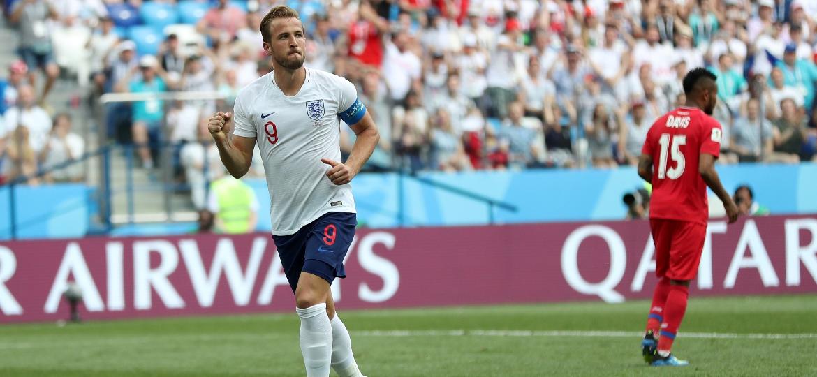 Harry Kane comemora o quinto gol da Inglaterra sobre o Panamá - Alex Morton/Getty Images