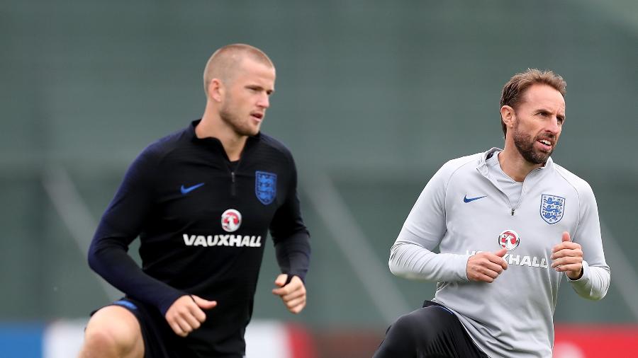 Eric Dier treina ao lado de Gareth Southgate na seleção da Inglaterra - Alex Morton/Getty Images