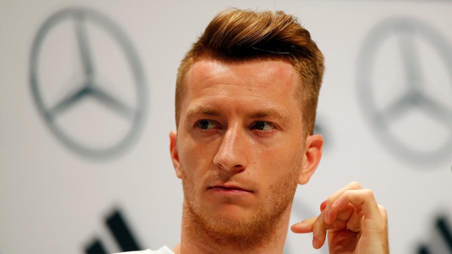 Marco Reus, durante entrevista coletiva da seleção alemã - REUTERS/Axel Schmidt