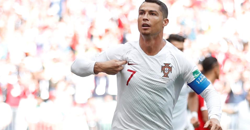 Cristiano Ronaldo abriu o placar de Portugal x Marrocos aos 4 minutos de partida em Moscou