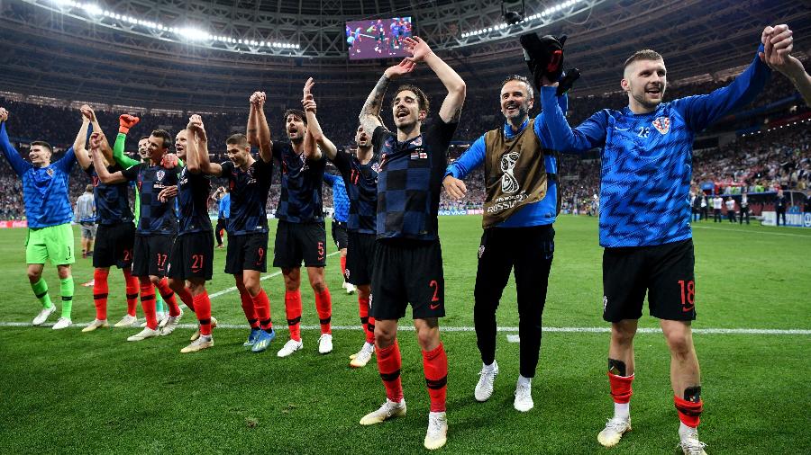 Jogadores da Croácia comemoram a inédita classificação para a final da Copa - Dan Mullan/Getty Images