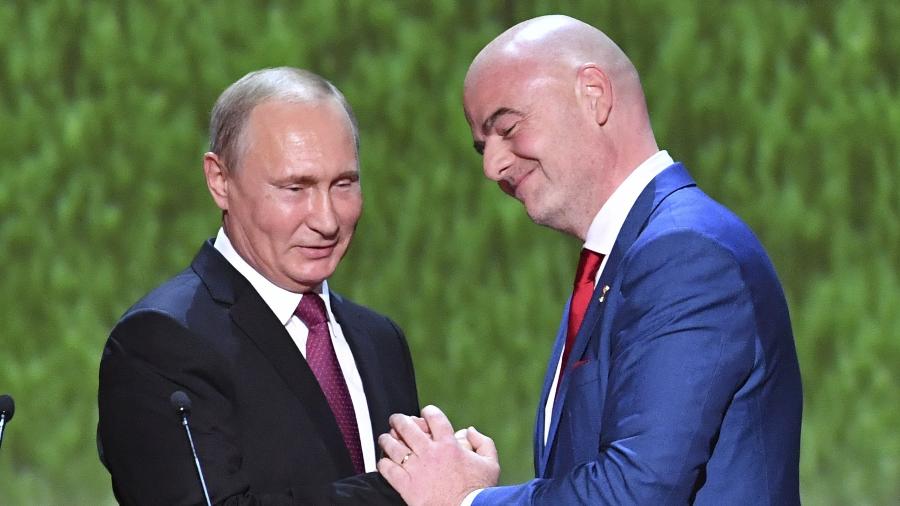 Para Gianni Infantino, a Rússia de Vladimir Putin fez a melhor Copa da História - Yuri Kadobnov/Pool via REUTERS