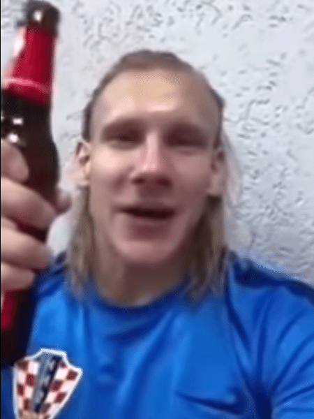 Domagoj Vida, zagueiro da Croácia, disse "Belgrado queima" durante celebração - Reprodução