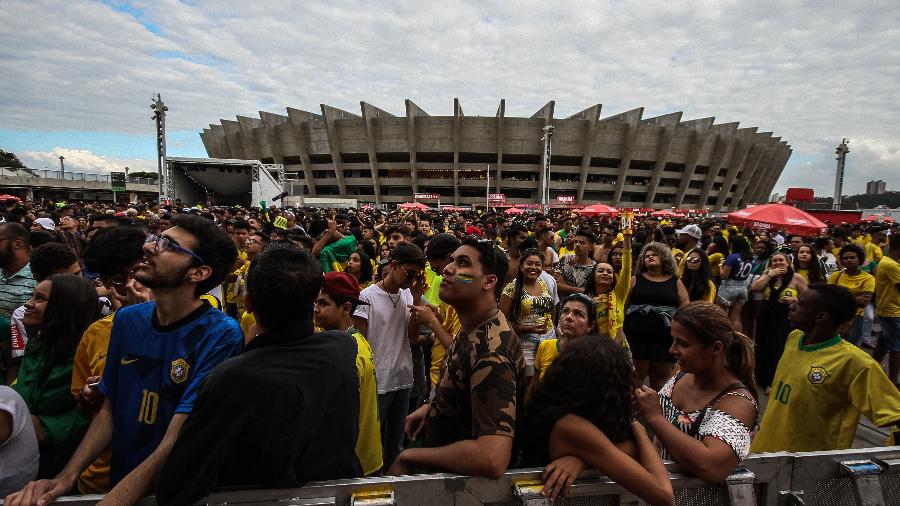 Festa na esplanada do estádio reuniu 30 mil torcedores, segundo estimativas da PM-MG - Rodney Costa/Eleven/Estadão Conteúdo
